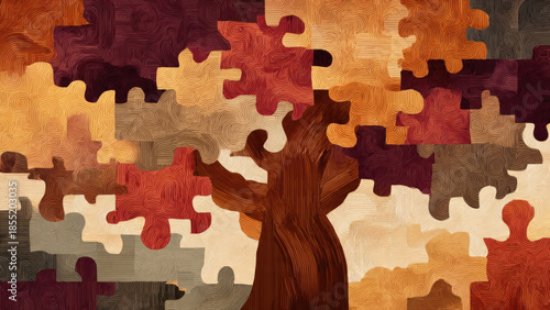 Wallpaper Mural Jigsaw Puzzle Tree Illustration Torontodigital.ca