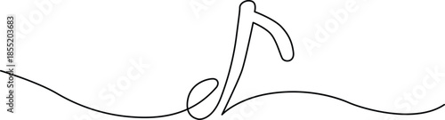 Elegant musical note on wavy line Vector