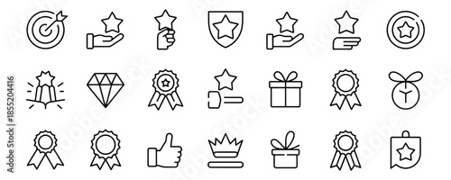 Collection of achievement and success icons for business and motivation
