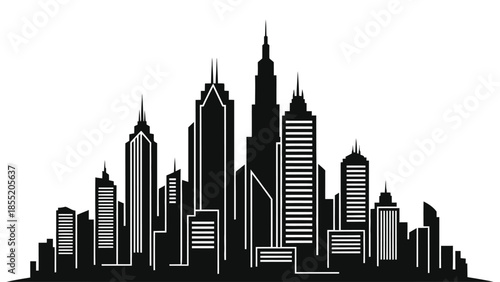 Silhouette of a modern city skyline