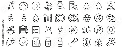 Eco friendly icons for sustainable living and green technology