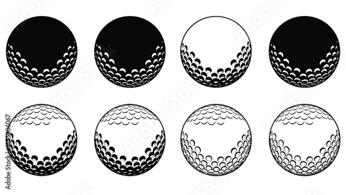 A visual depiction of golf balls in varying stages of dimple coverage
