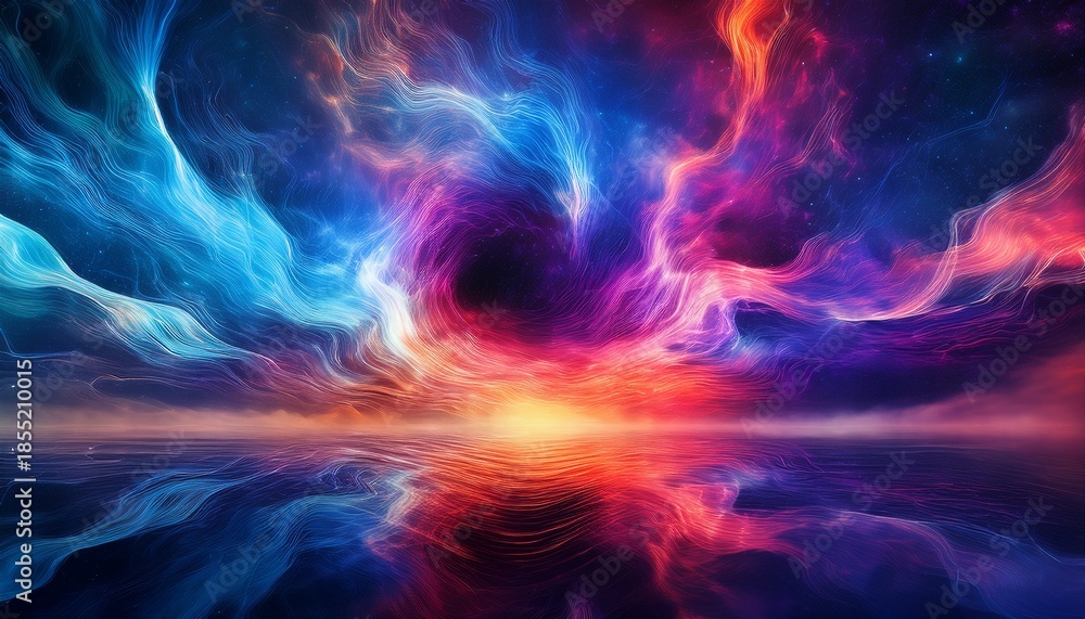 Fototapeta premium Astral Projections Glimpsing Into The Otherworldly Nebula Dreamscape Lost In A Mystical Cloud Of Colors Abstract Energy Flow Dancing Lines Of Cosmic Power