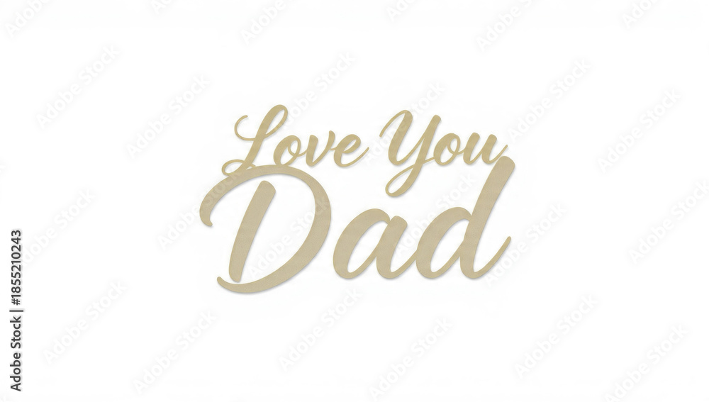 Obraz premium Love You Dad Text Isolated