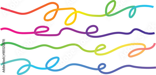 Colorful Wavy Squiggle Lines Abstract Pattern