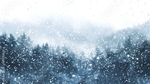 Snowflakes falling on a black background, isolated snowfall effect, festive Christmas background, white snow overlay for photo editing, Realistic winter atmosphere