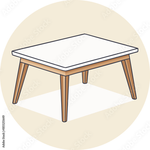 wooden table isolated on white