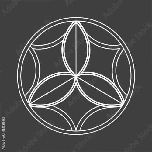 Geometric vector illustration of an abstract floral pattern, suitable for branding and decorative designs