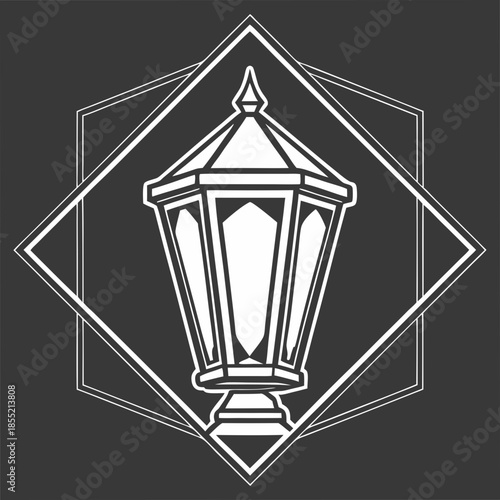 Elegant vector illustration of a classic street lamp, ideal for urban planning and decorative design projects
