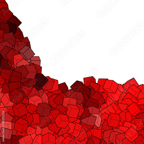 Abstract vector background. Geometric figures. Red cubes. eps 10