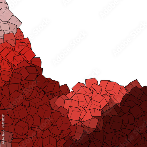 Red background from cubes. Vector illustration for your graphic design. Vector illustration for your graphic design. eps 10