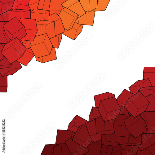 Abstract vector background. Sample Red cubes eps 10