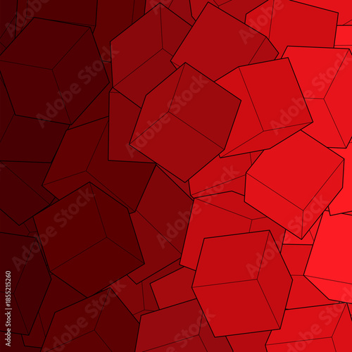 Red background from cubes. Vector illustration for your graphic design. Vector illustration for your graphic design. eps 10