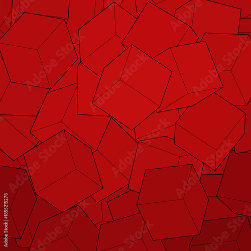 Abstract vector background. Sample. Red cubes. eps 10