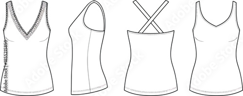 Women's tank top design variations Vector