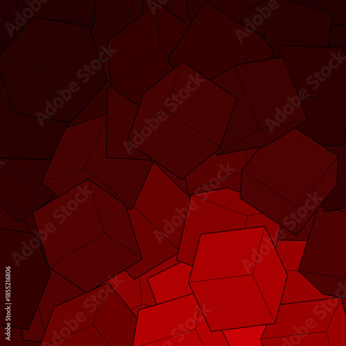Abstract geometric background. Screensaver template. Red cubes. eps 10