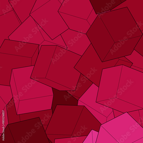 Geometric background. Presentation template. Vector background. polygonal style. Mosaic. Red cubes. eps 10