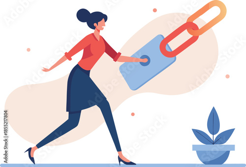 Woman Hovering Over Suspicious Link to Check URL Before Clicking, Internet Safety Practice