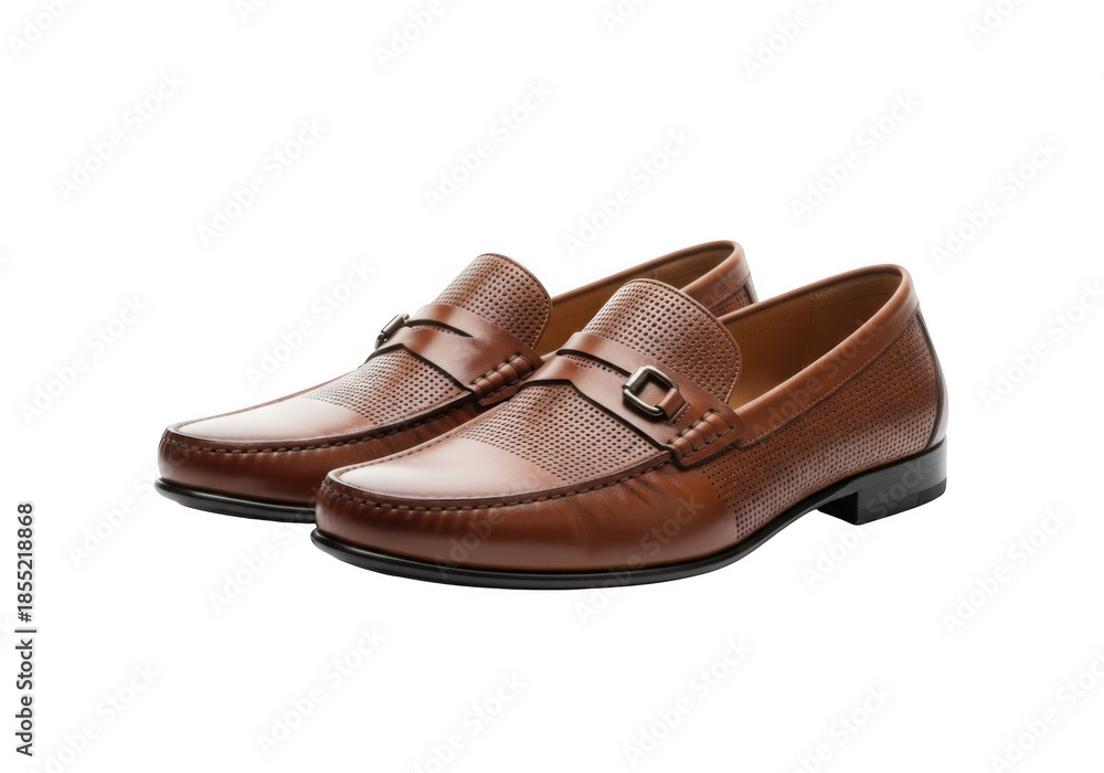 custom made wallpaper toronto digitalStylish brown leather men s loafers with buckle detail isolated on transparent background
