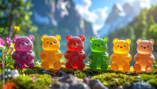 Rainbow Gummy Bears in Mountain Meadow