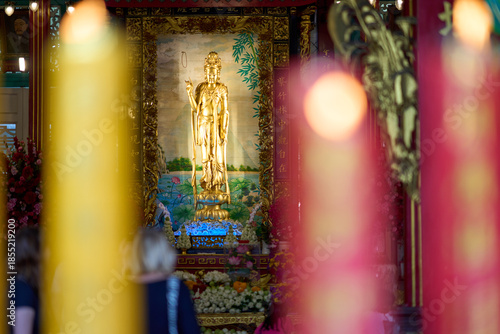 Bangkok, Thailand - 24th December 2025: Candles at San Chao Mae Guan Yin (Mulanithi Thian Fah)