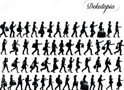 Urban commuters: a symphony of daily life Vector