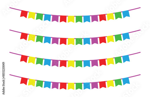 Colorful Festive Party Bunting Flags Decoration vector