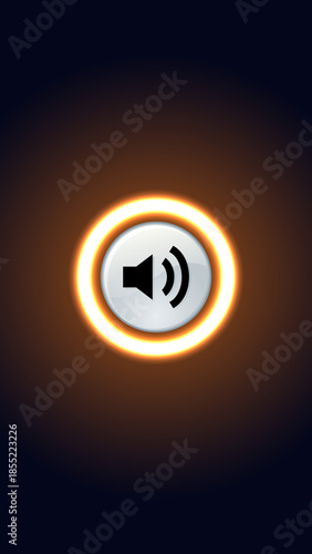 Vector illustration of a set featuring an abstract background with a black and white eye icon designed as a glossy 3d web button and round power switch symbol for modern technology and internet design