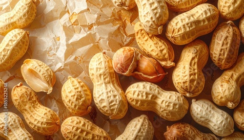 Roasted Peanuts in Shells on Parchment Paper