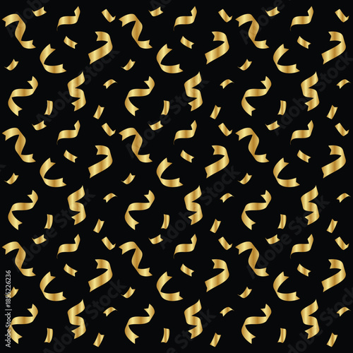 a seamless pattern composed of stylized, gold-colored currency symbols on a black background. 