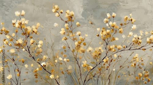 Golden wild grass field background with soft sunlight and painterly texture