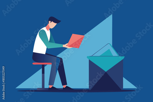 Man Deleting a Scam Email Message from His Inbox for Email Security