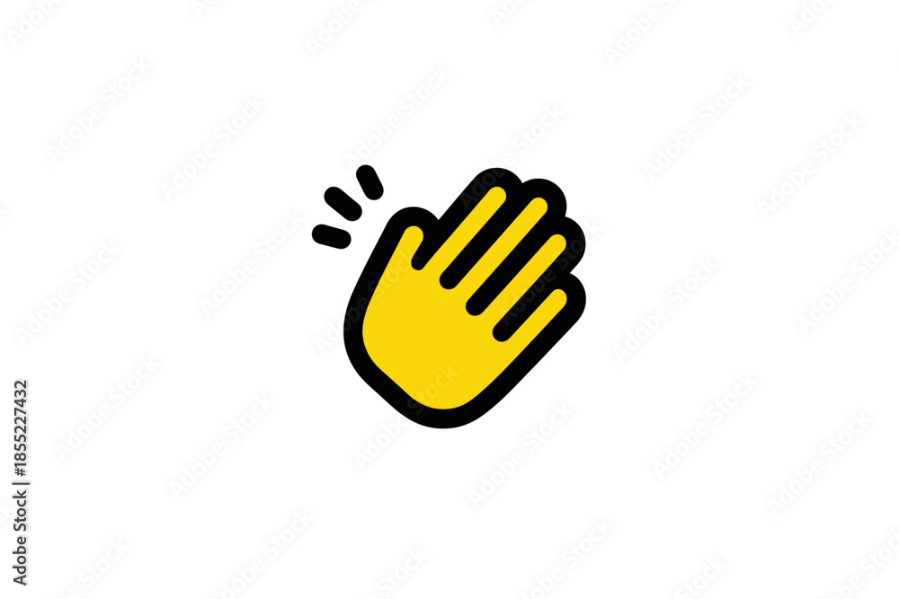 Obraz premium Simple yellow hand gesture vector illustration for positive feedback and encouragement concepts.