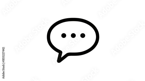 Simple black speech bubble icon for messaging, communication, and dialogue concepts vector illustration
