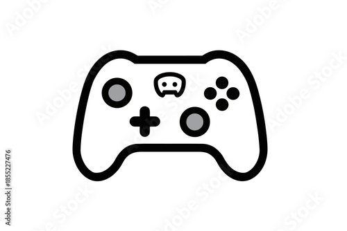 Simple flat style game controller icon for digital entertainment and gaming applications.