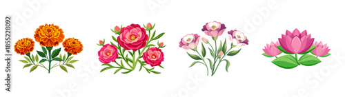 Watercolor flower bouquet collection vector illustration for wedding invitation and card design