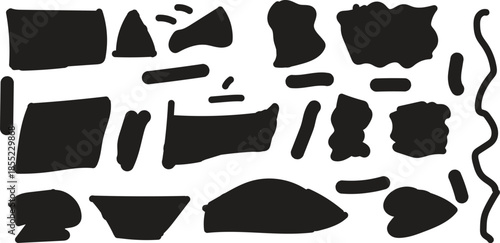 set of black silhouettes of clothes vector