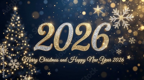 Merry Christmas and Happy New Year 2026 Poster