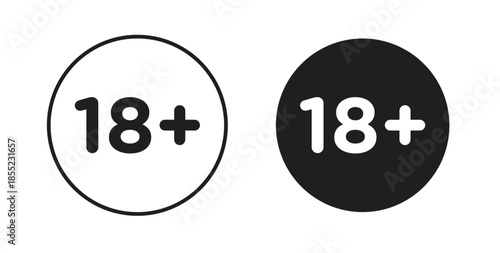 18 Plus icons. Outline icons vector collection. flat illustrations