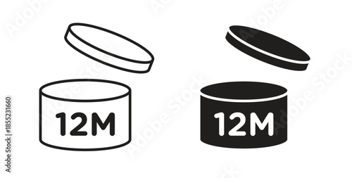 12M icons. Outline icons vector collection. flat illustrations