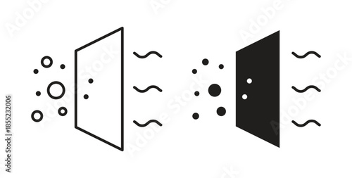 Air purification icons. Outline icons vector collection. flat illustrations