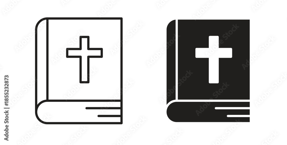 Fototapeta premium Bible icons. Outline icons vector collection. flat illustrations