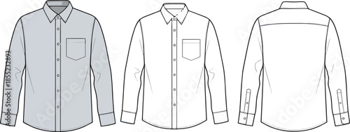 Men's formal shirt design specifications Vector