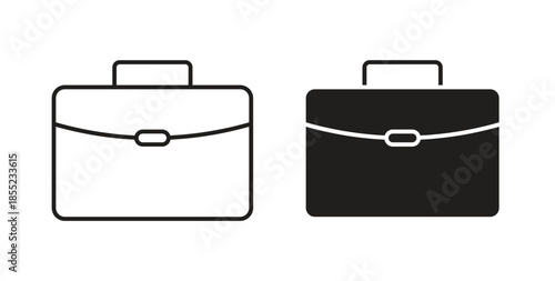 Briefcase icons. Outline icons vector collection. flat illustrations