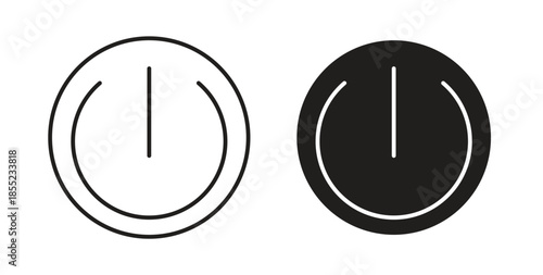 Button on off icons. Outline icons vector collection. flat illustrations