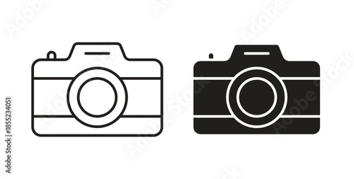 Camera icons. Outline icons vector collection. flat illustrations