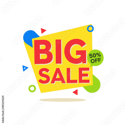 Vibrant promotional big sale announcement with bold colors and eye-catching design to attract