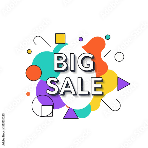 Vibrant and Colorful Promotional Poster Highlighting an Exciting Big Sale Event