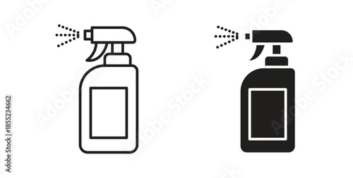 Cleaning spray icons. Outline icons vector collection. flat illustrations