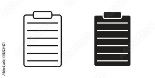 Clipboard icons. Outline icons vector collection. flat illustrations